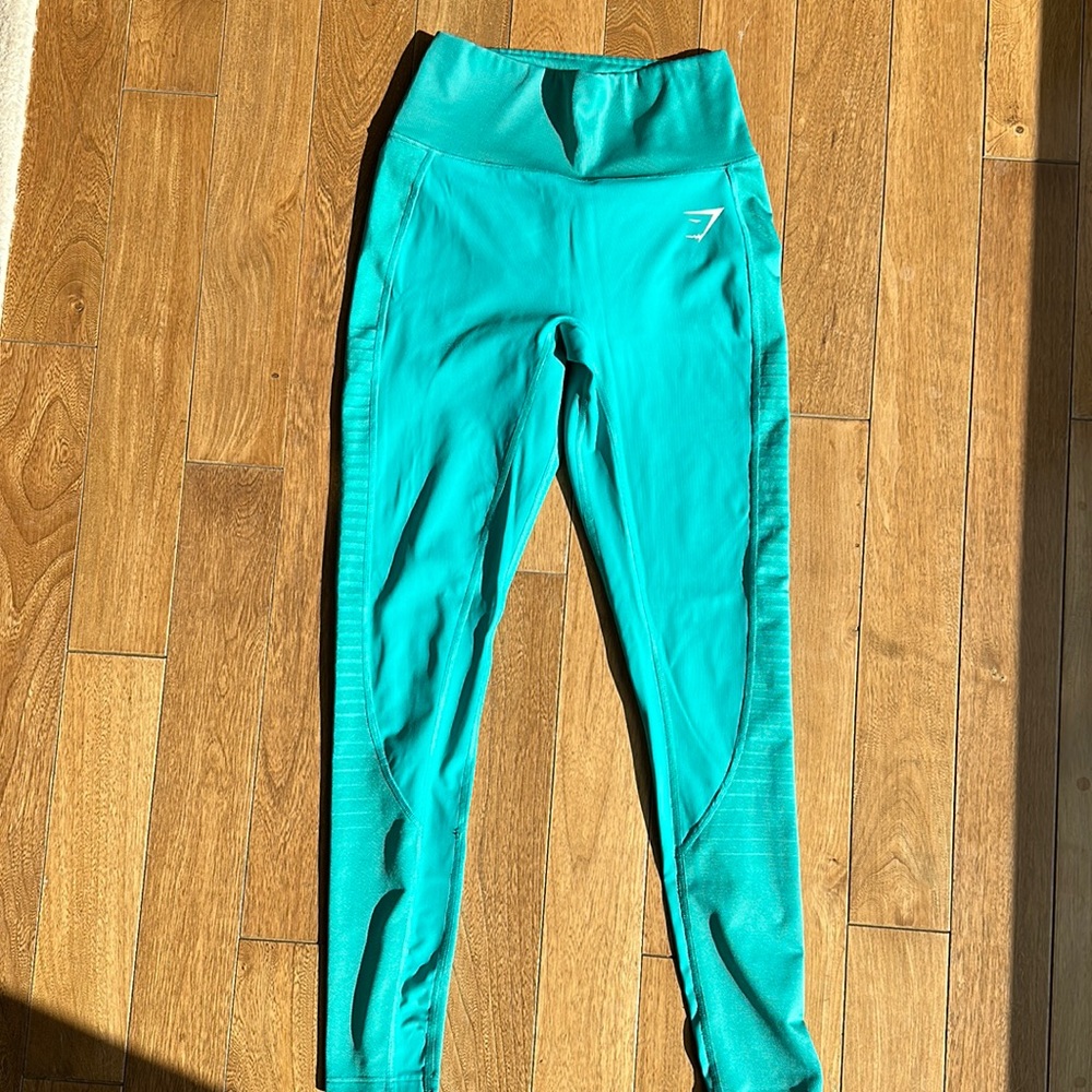 Gymshark leggings retired Apex Teal glute contour no front seam performance